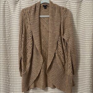 Torrid size 00 tan light knit  long cardigan